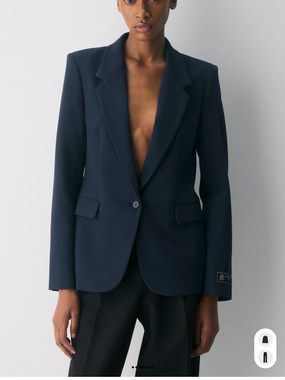Aritzia Producer Blazer Navy pinstripe Single-Button Blazer